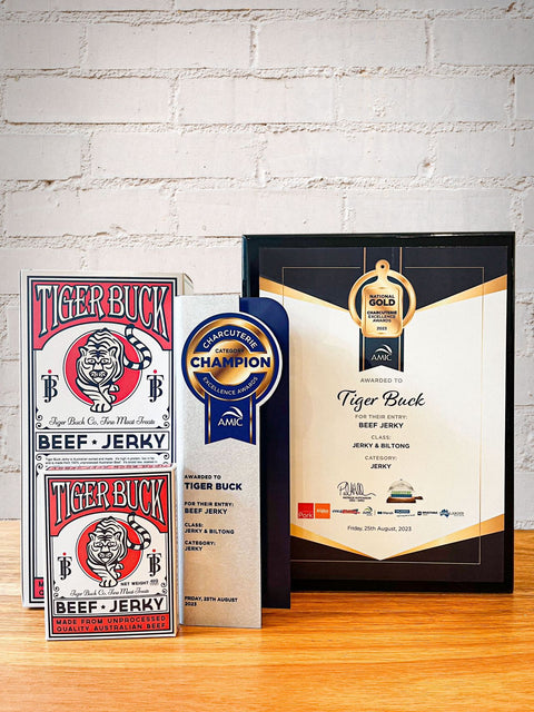 Tiger Buck takes out Champion Beef Jerky!